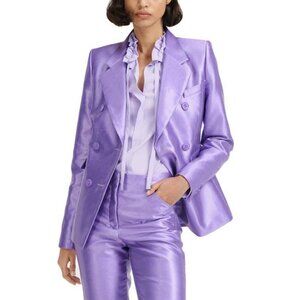 Dorothee Schumacher Shiny Coolness Adored Lilac Double-Breasted Jacket